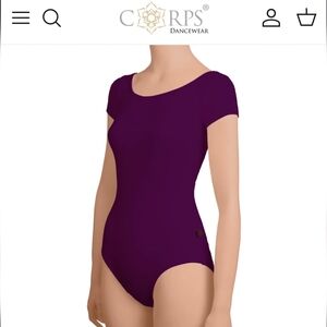 Cap Sleeves Leotard Plum, Lined like new